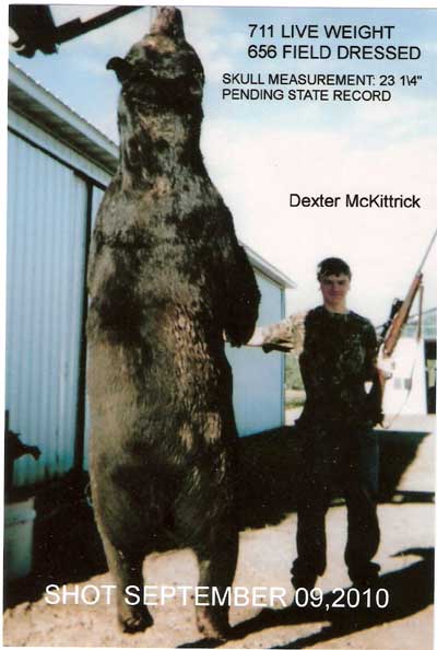 Dexter Mckittrick may have a new Wisconsin record Black Bear